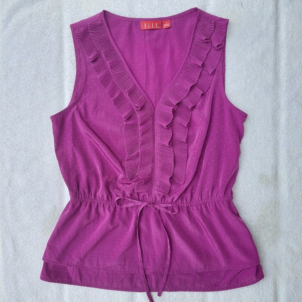 Elle Fuchsia Ruffle Blouse